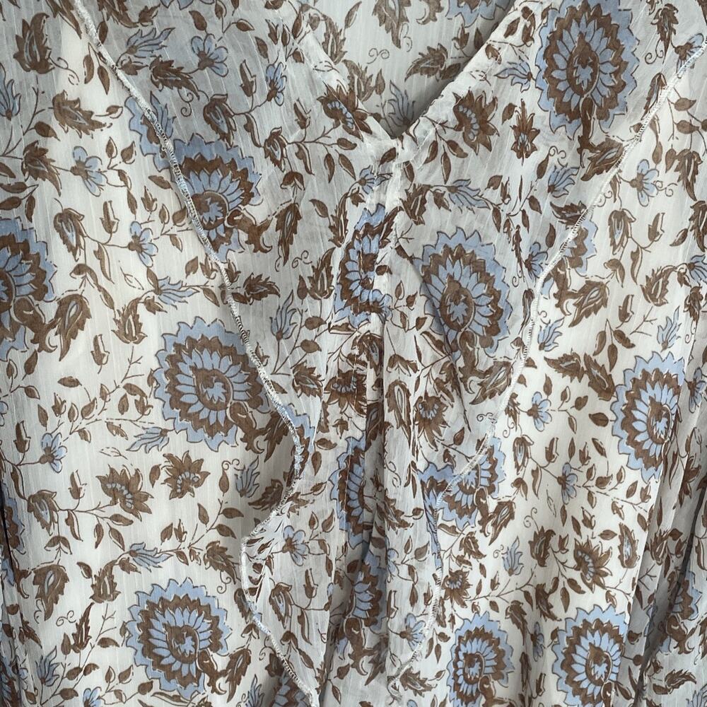 Lucky Brand Women’s Bohemian Ruffle Maxi Dress Size S Floral Cottage Peasant - Picture 8 of 16